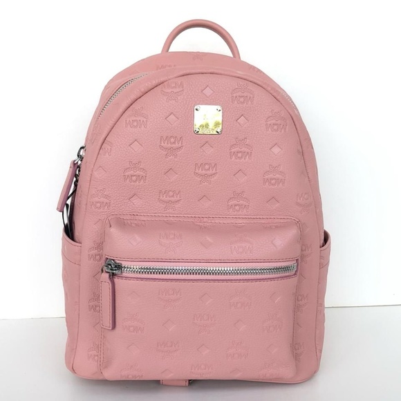 mcm pink leather backpack